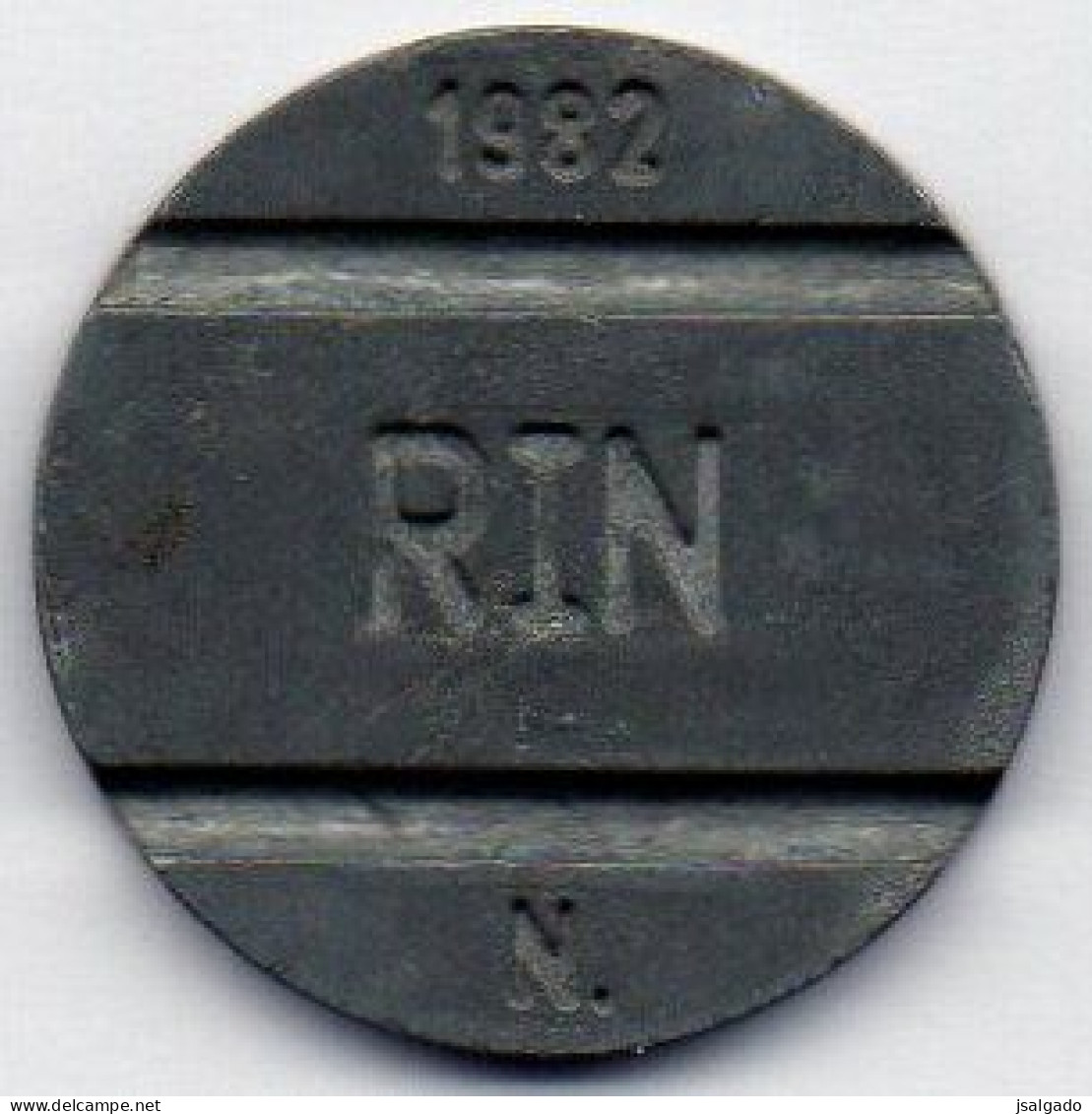 Perú  Telephone Token    1982  (g)  RIN  (g)  N. With One Dot   /  CPTSA  (g)  Telephone In Circle - Notgeld