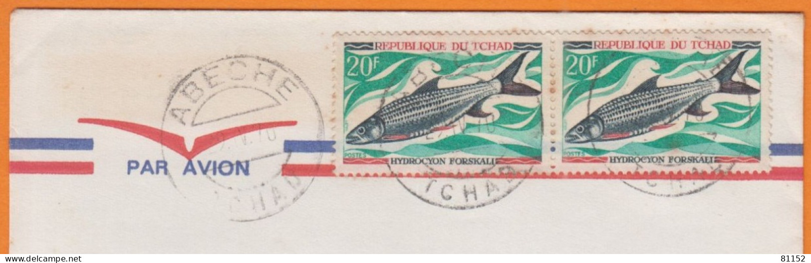Militaria   TCHAD   Lettre D'un Capitaine  De  Abéché  1970  Avec POISSON 20F La Paire  Pour  22 DINAN - Tchad (1960-...)