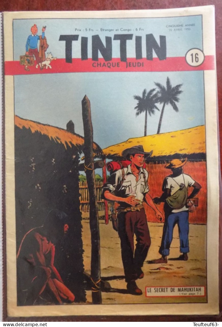 Tintin N° 16-1950 Couv. Weinberg - Tintin On A Marché Sur La Lune - Tintin