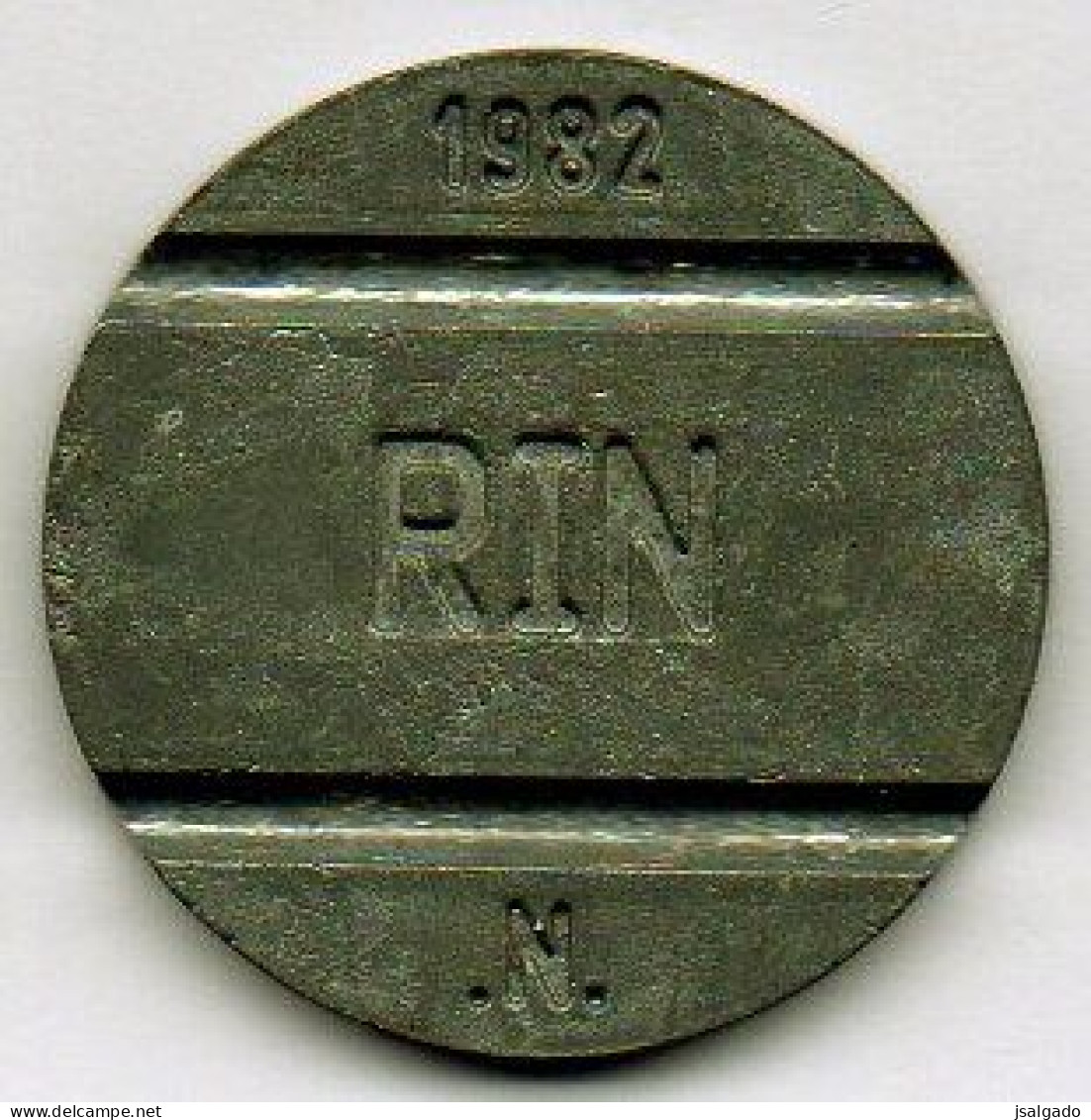 Perú  Telephone Token    1982  (g)  RIN  (g)  .N. With Two Dots   /  CPTSA  (g)  Telephone In Circle - Monetary /of Necessity