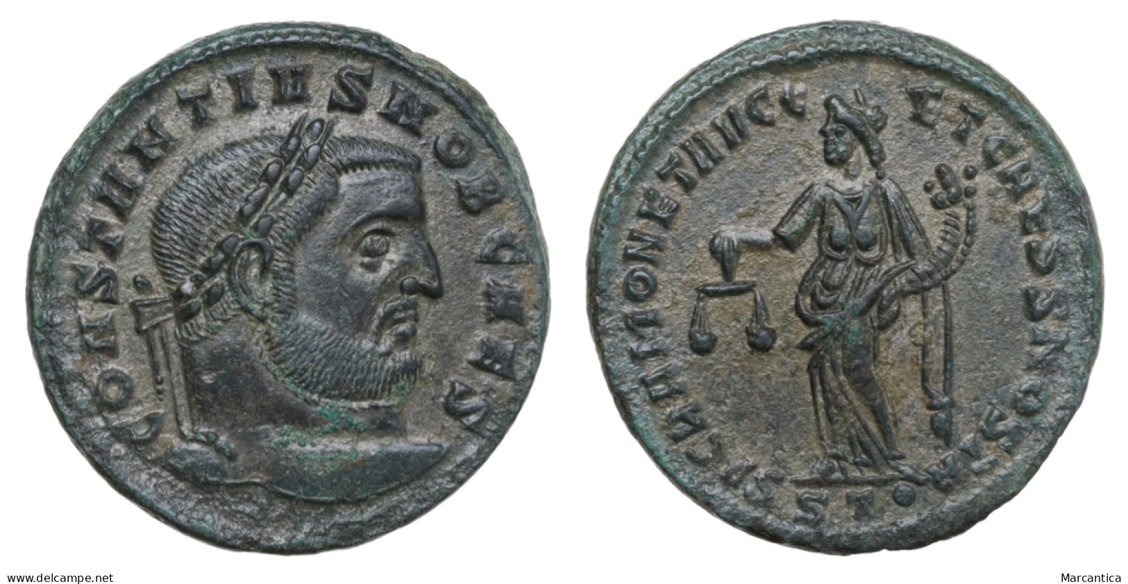 CCG Certified! Constantius I. As Caesar, AD 293-305. Æ Follis, Ticinum Mint, 2nd Officina. Struck AD 300-303. - La Tetrarchía Y Constantino I El Magno (284 / 307)