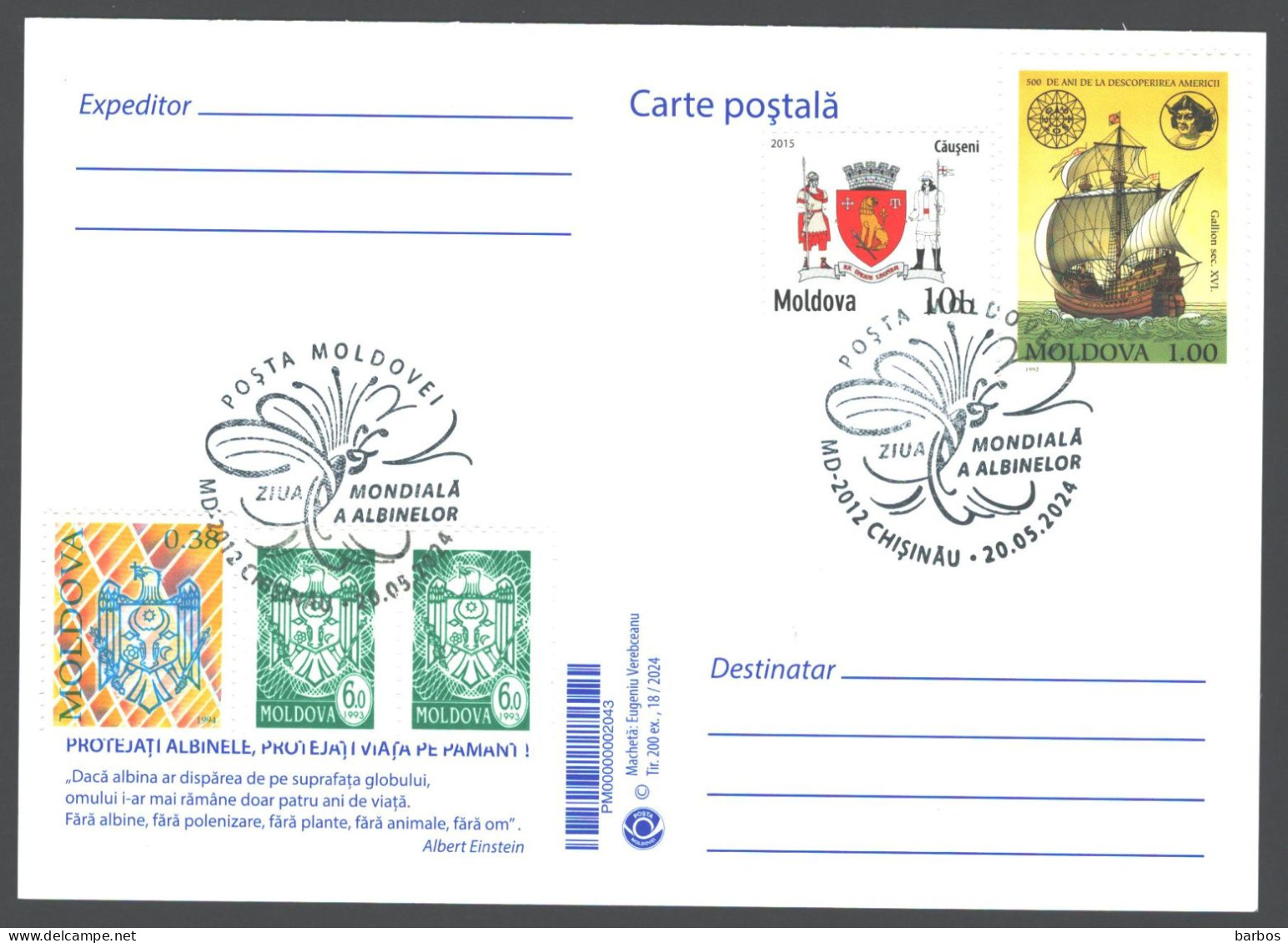 Moldova , 2024 , World Bee Day , Insects, Honeybees ,maxicard - Honeybees