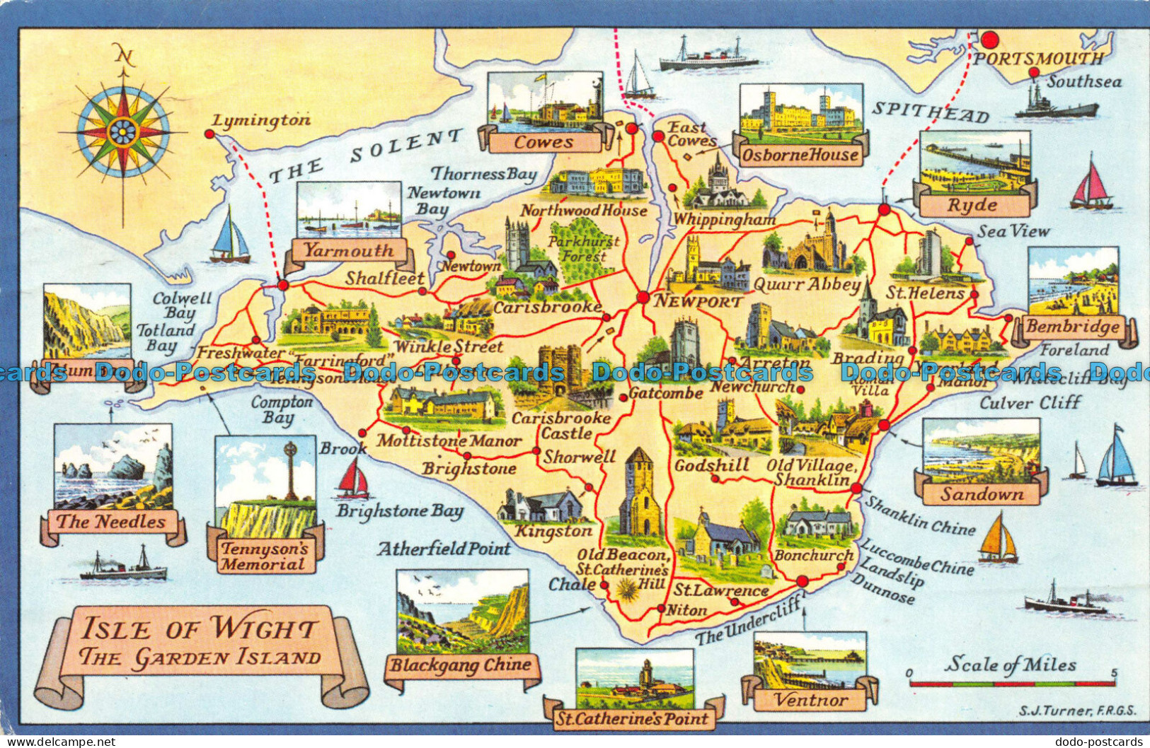 R071589 Isle Of Wight. The Garden Island. A Map. Nigh. Jarrold - Monde