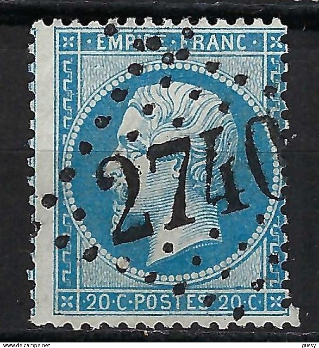 FRANCE Classique, B Obl. GC Des Villes Sur TP Isolés: GC 2740 (Orléans,1) Sur Y&T 22 - 1862 Napoléon III.