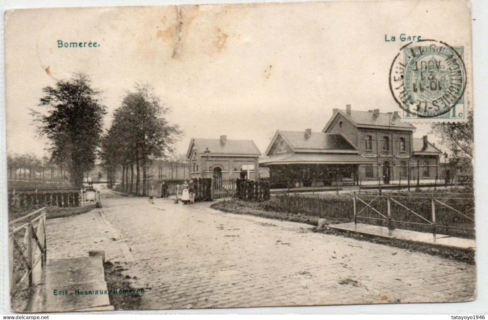 Bomerér  La Gare Voir état Voyagé En 1921 - Montigny-le-Tilleul