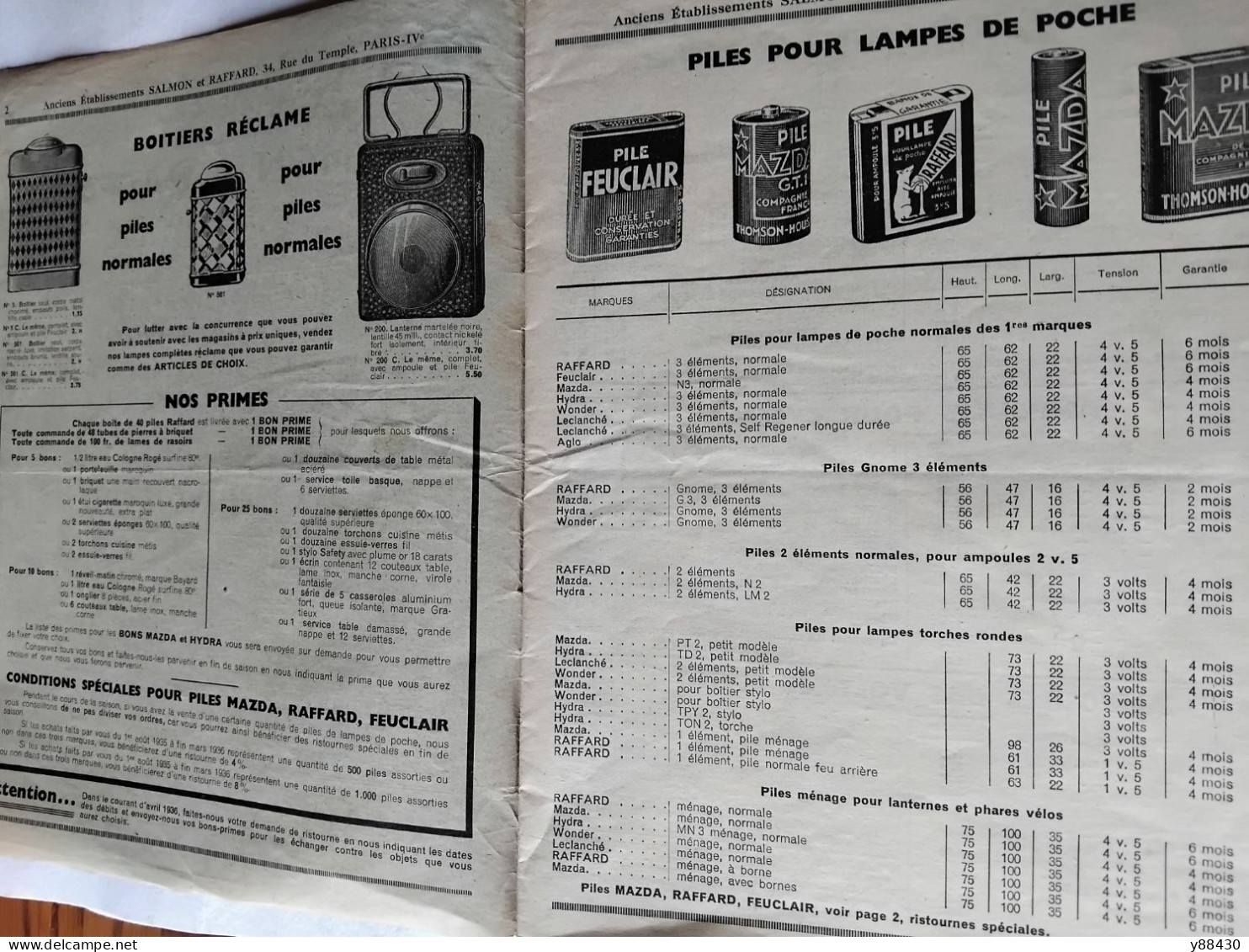 SALMON & RAFFARD à PARIS - Catalogue De 1935 - Éclairage Portatif Et Cycles  / Fumeurs / Coutellerie / - 20 Vues - Matériel Et Accessoires