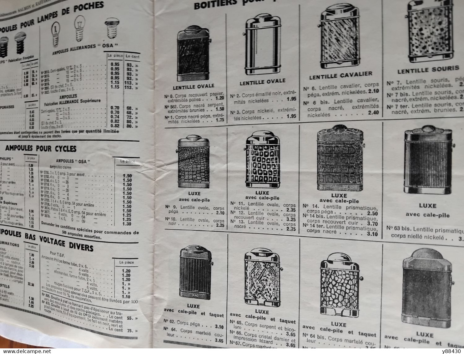 SALMON & RAFFARD à PARIS - Catalogue De 1935 - Éclairage Portatif Et Cycles  / Fumeurs / Coutellerie / - 20 Vues - Matériel Et Accessoires