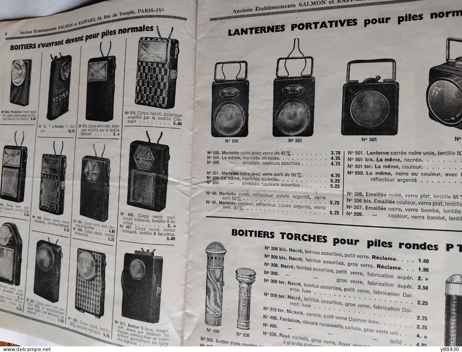 SALMON & RAFFARD à PARIS - Catalogue De 1935 - Éclairage Portatif Et Cycles  / Fumeurs / Coutellerie / - 20 Vues - Supplies And Equipment