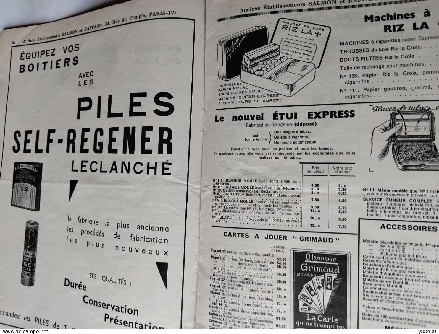 SALMON & RAFFARD à PARIS - catalogue de 1935 - Éclairage portatif et cycles  / Fumeurs / coutellerie / - 20 vues