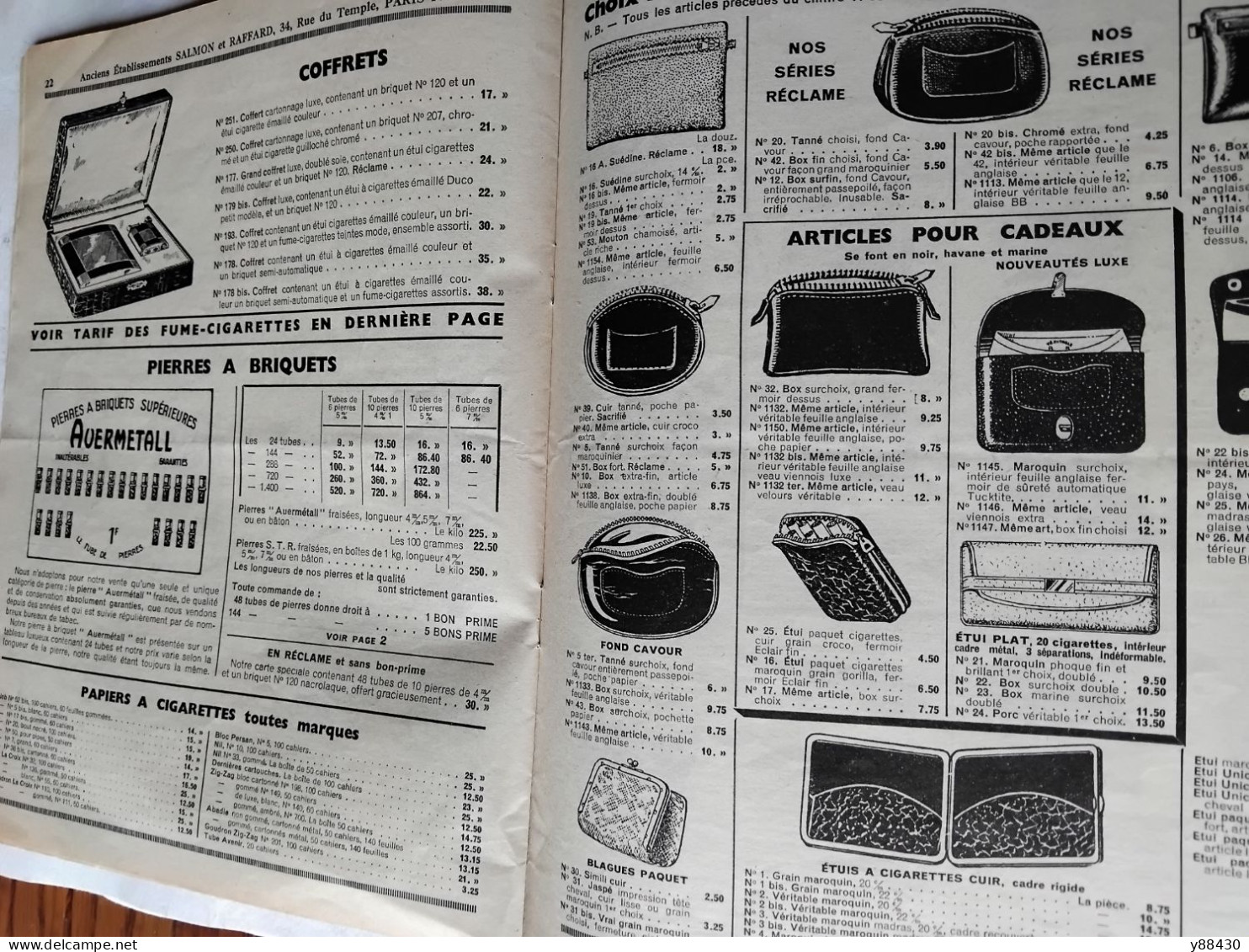 SALMON & RAFFARD à PARIS - catalogue de 1935 - Éclairage portatif et cycles  / Fumeurs / coutellerie / - 20 vues