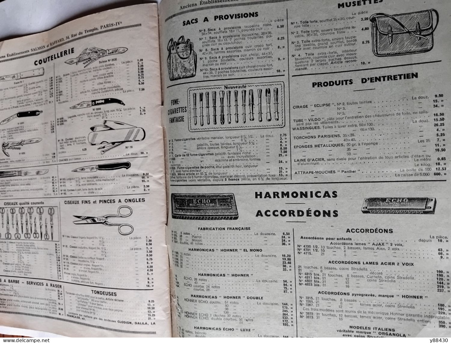 SALMON & RAFFARD à PARIS - catalogue de 1935 - Éclairage portatif et cycles  / Fumeurs / coutellerie / - 20 vues