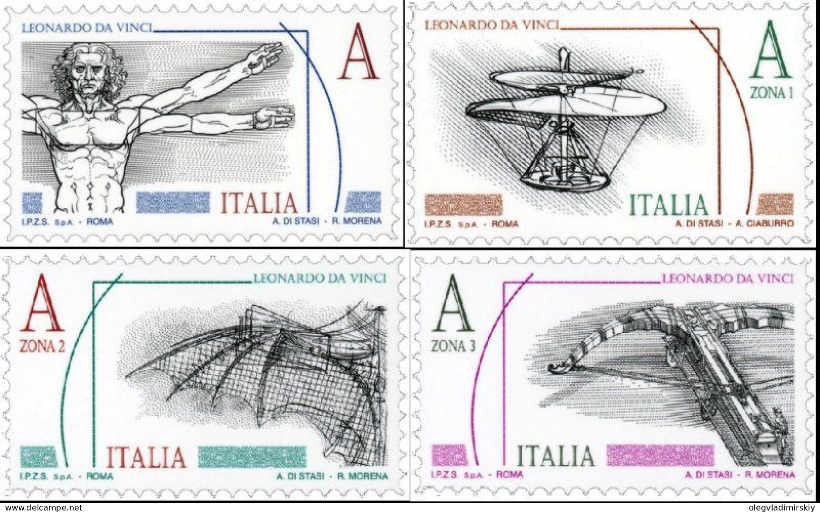 Italy Italia 2015 Leonardo Da Vinci High Face Value Definitives Set Of 4 Stamps MNH - 2011-20: Neufs