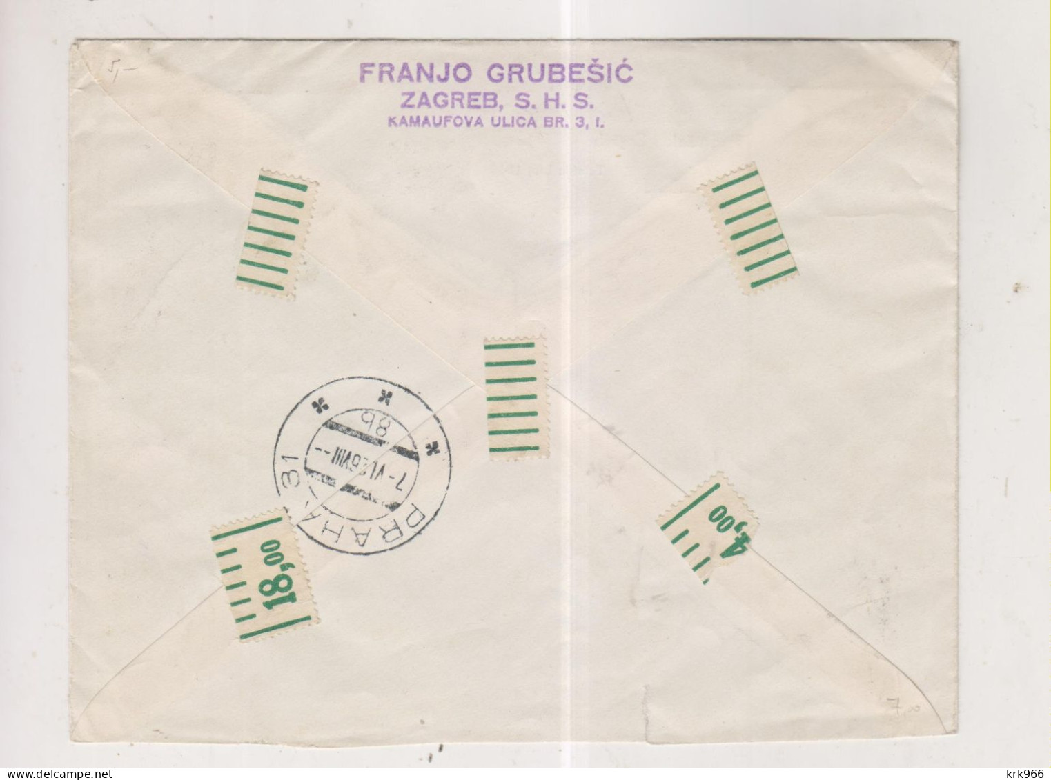 YUGOSLAVIA ZAGREB 1926 Nice Registered Cover To Czechoslovakia - Cartas & Documentos