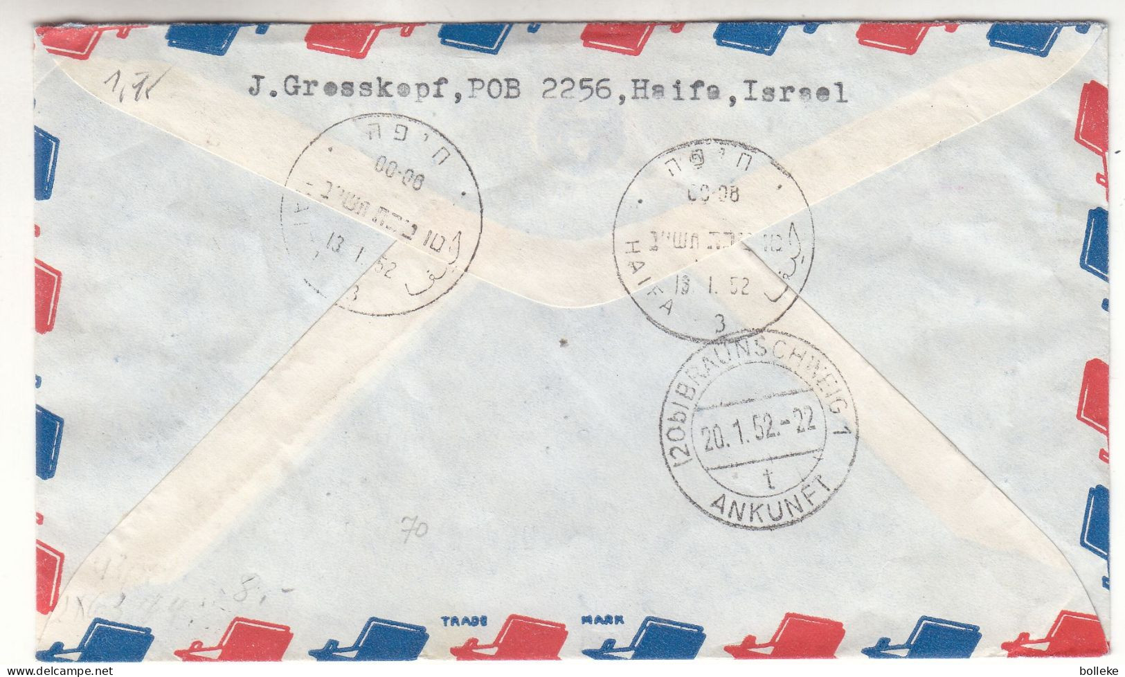 Israël - Lettre Recom De 1952 - Oblit Haifa - Exp Vers Braunschweig - Monnaies - - Briefe U. Dokumente