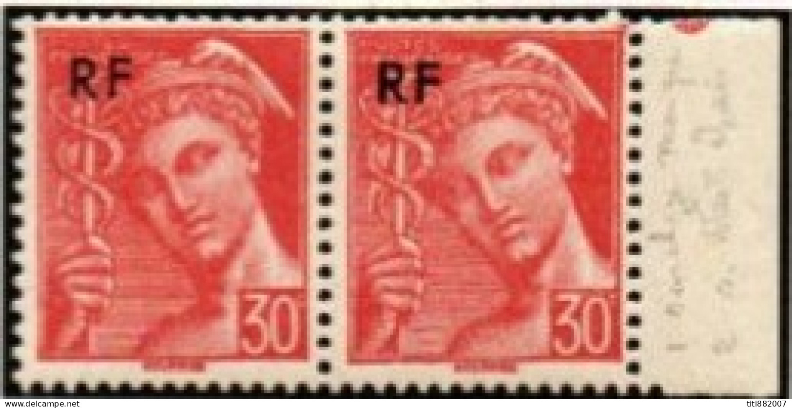 FRANCE    -   1944 .  Y&T N° 658 *.  Surcharge épaisse Tenant à Normal + Points - Unused Stamps