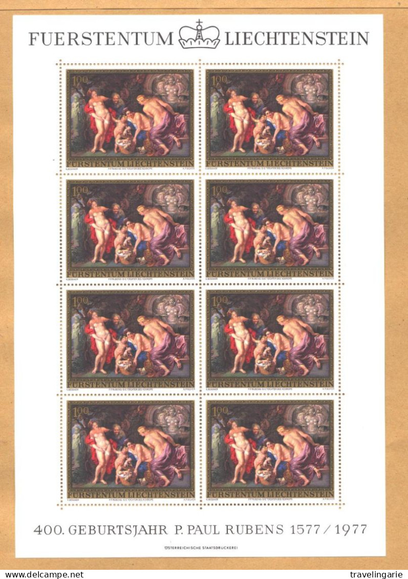 Liechtenstein 1976 RUBENS 400 Jr. Volledige Vellen/ Feuillets Complets, Full Sheets MNH/** - Rubens