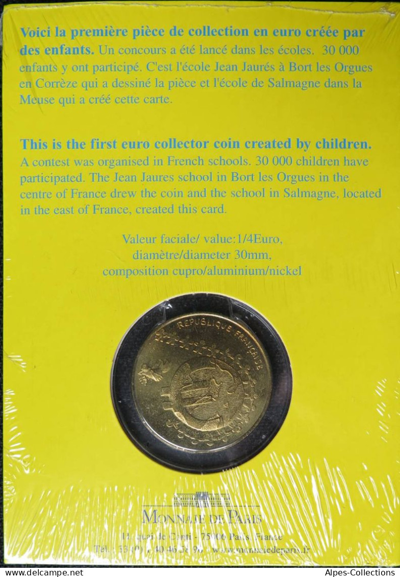 FRX00002.3 - BLISTER - 1/4 € FRANCE - 2002 - Euros Des Enfants - Frankreich