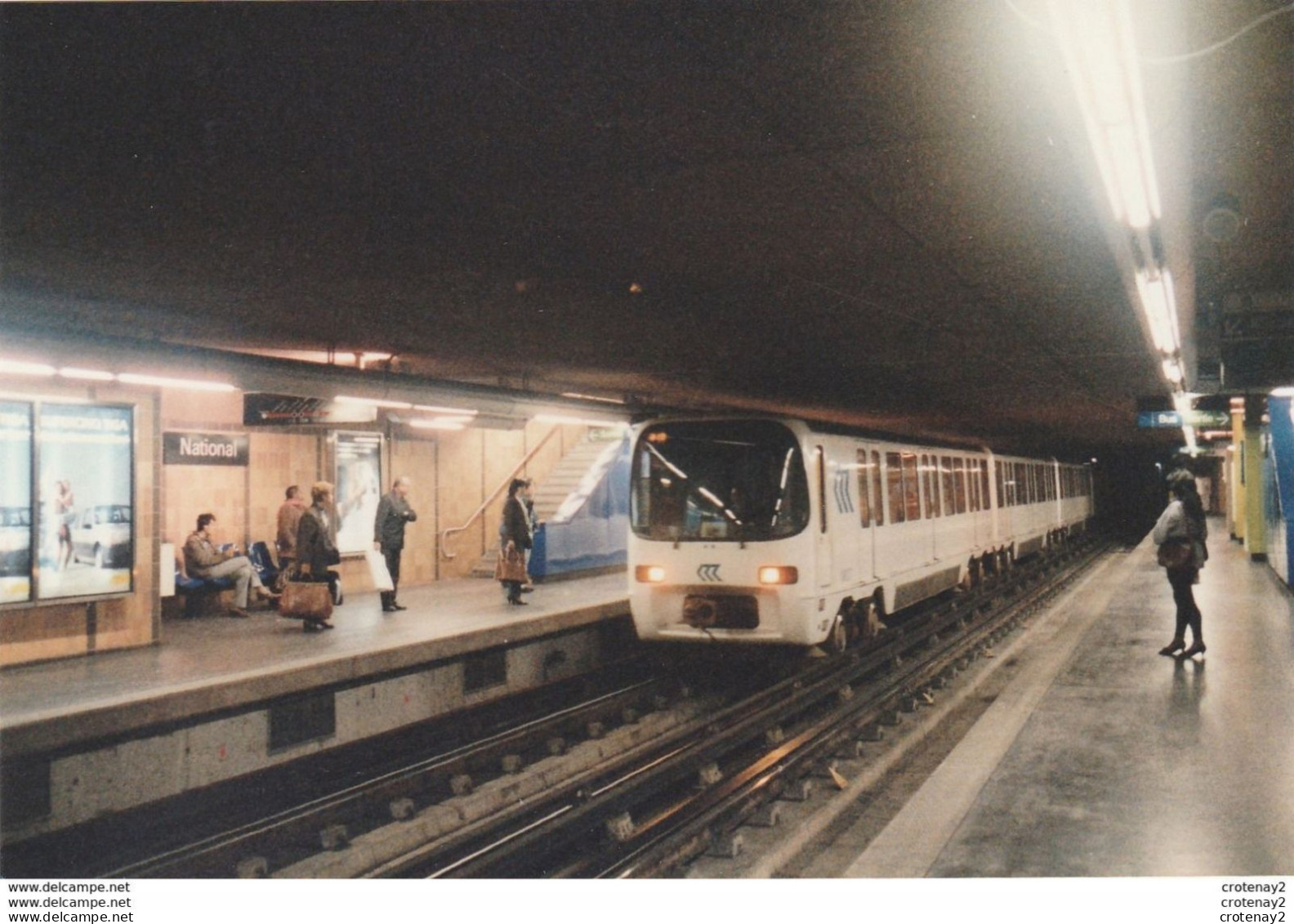 Photo Originale METRO De MARSEILLE Station National Le 20 Avril 1989 Cliché BAZIN - Trains