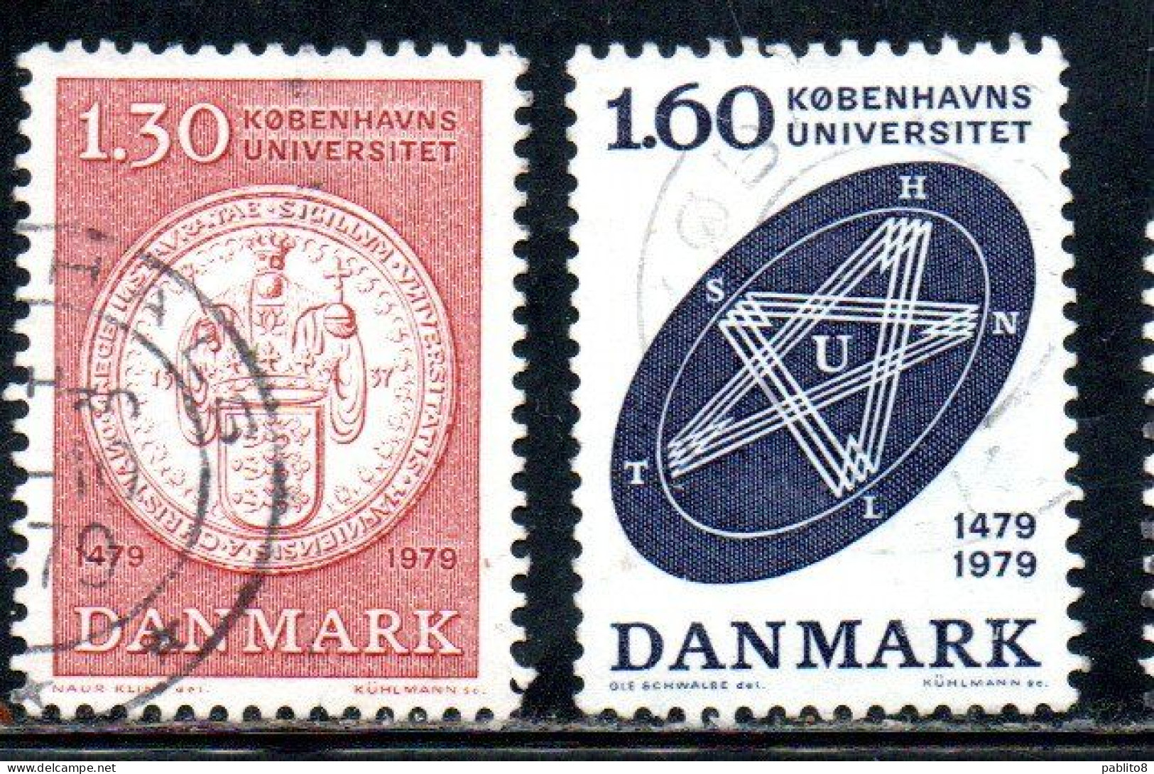 DANEMARK DANMARK DENMARK DANIMARCA 1979 UNIVERSITY OF COPENHAGEN COMPLETE SET SERIE COMPLETA USED USATO OBLITERE' - Used Stamps