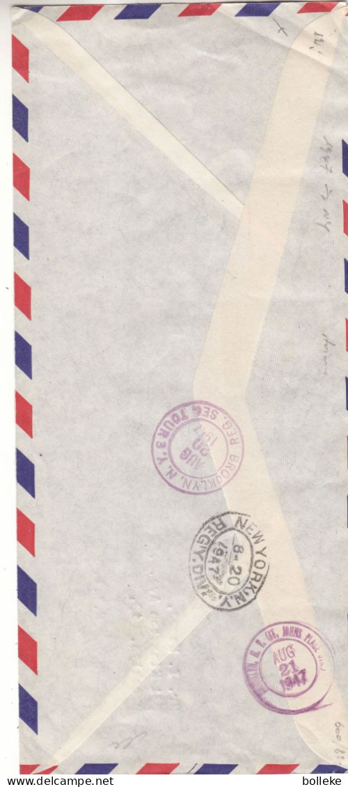 Islande - Lettre Recom De 1947 - Oblit Reykjavik -  Exp Vers Brooklyn - Cachet De New York - Avions - - Lettres & Documents