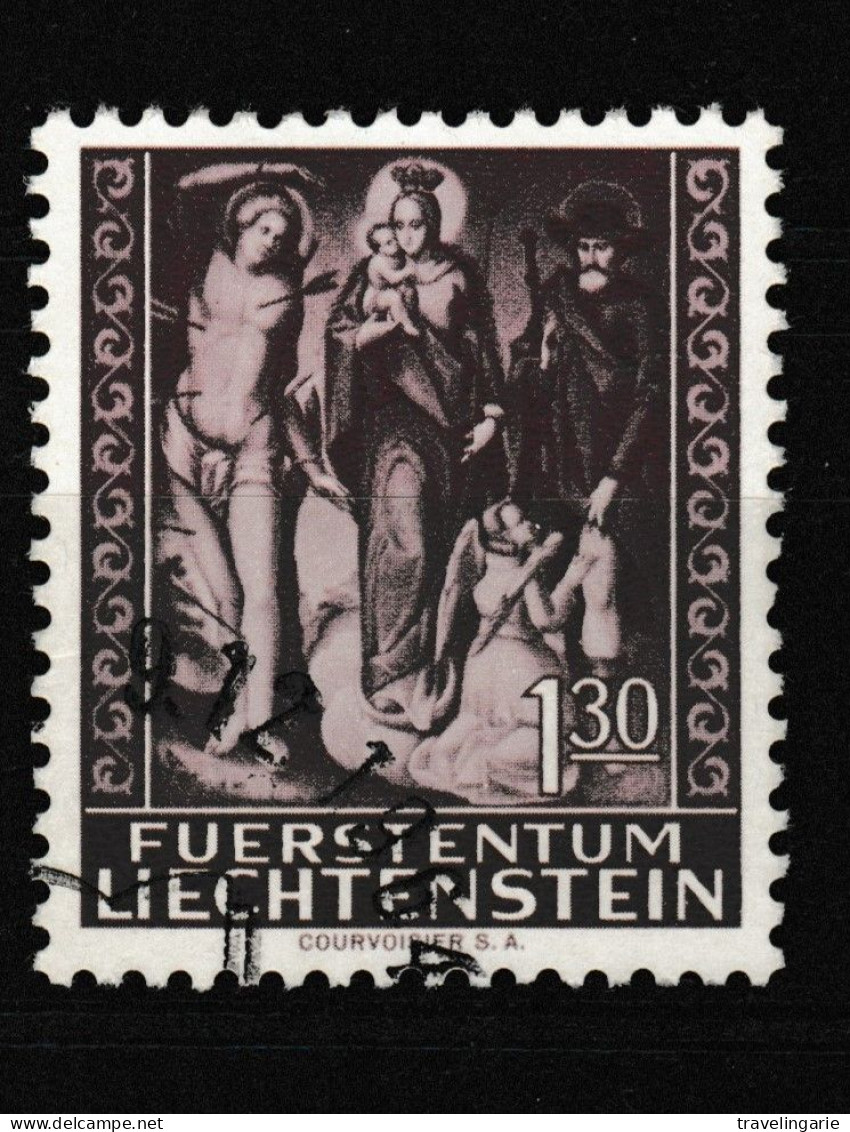 Liechtenstein 1964 Christmas 1F30 Madonna, St. Sebastien And St. Roch Used - Oblitérés