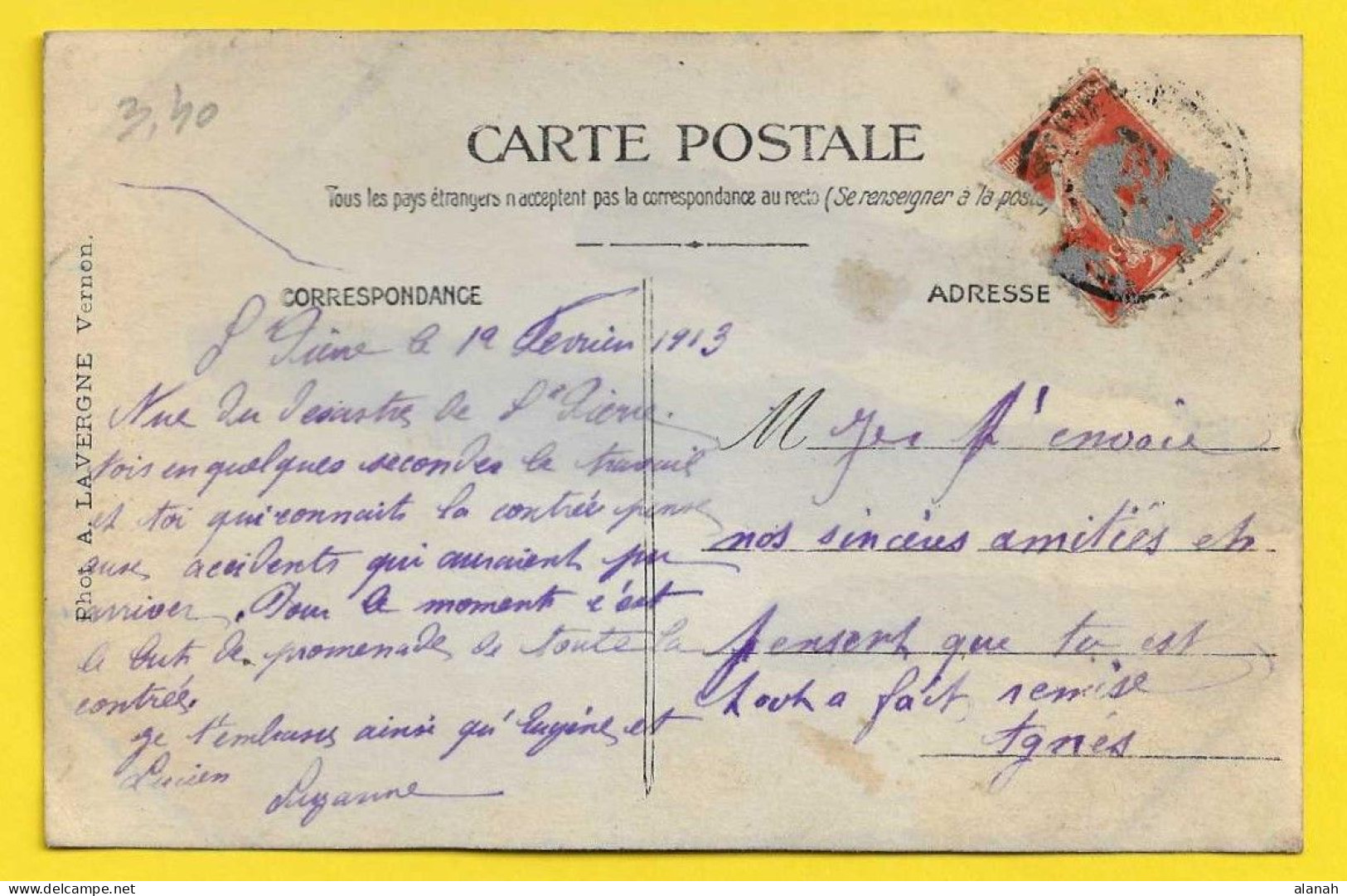 SAINT PIERRE De VAUVRAY Carte Photo Du Pont écroulé 1913 (Lavergne) Eure (27) - Sonstige & Ohne Zuordnung