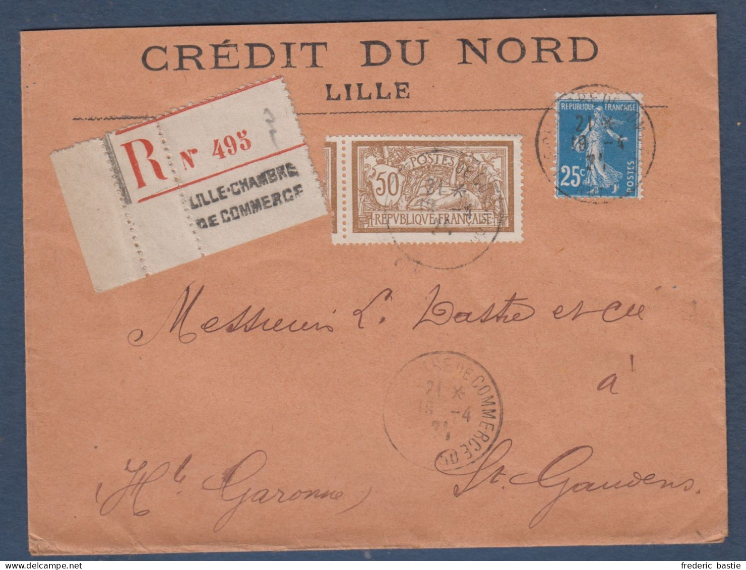 Enveloppe Recommandée De Lille - Lettres & Documents