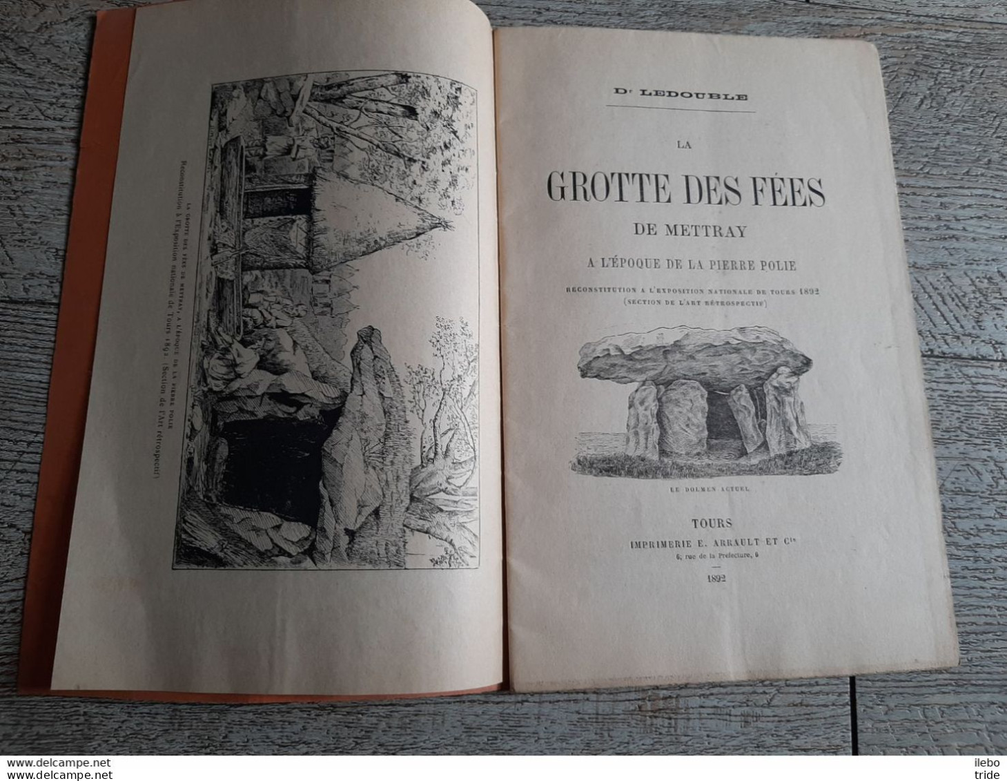 La Grotte Des Fées De Mettray Préhistoire De Ledouble Dolmen 1892 Rare Illustré - Dépliants Touristiques