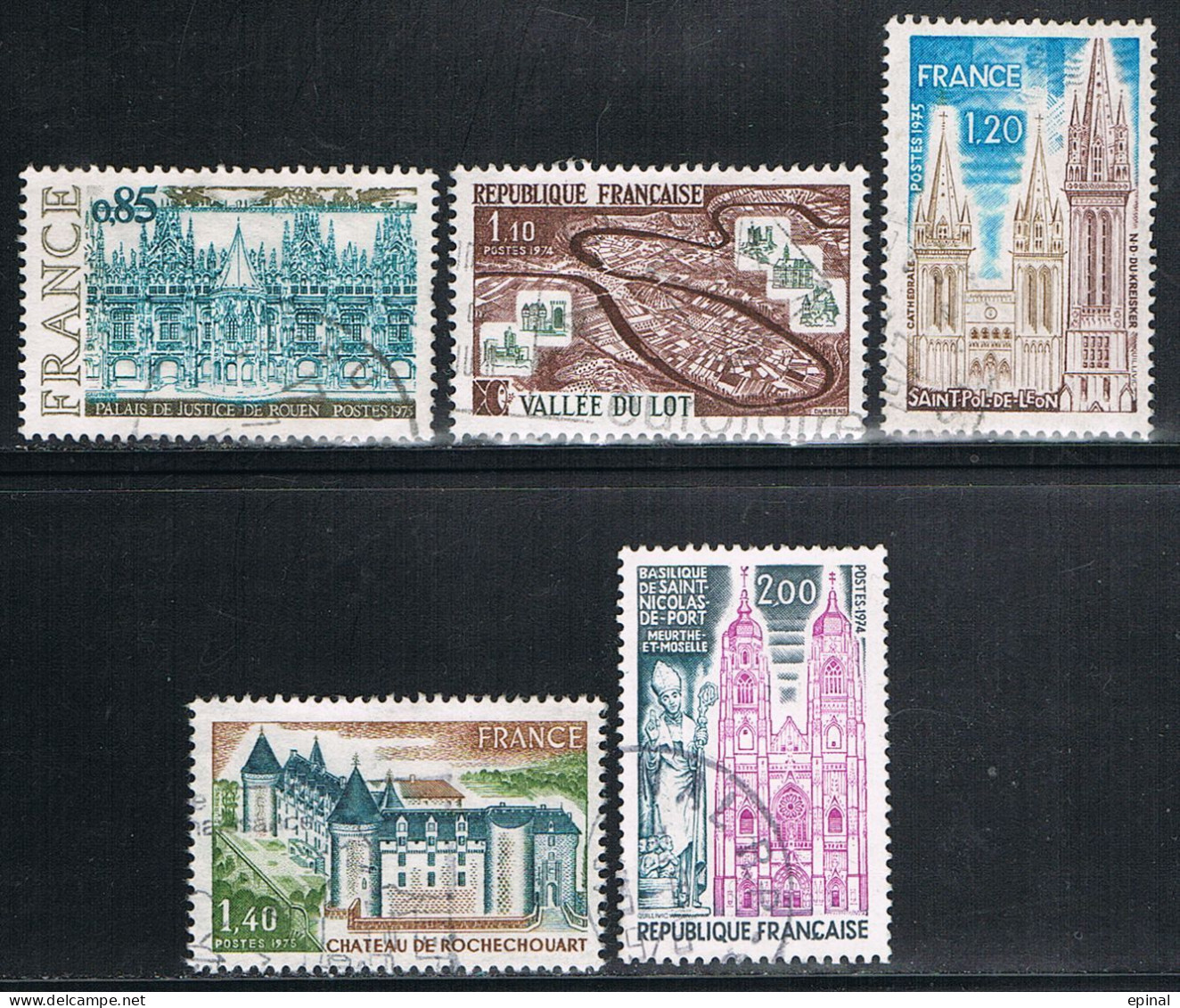 FRANCE : N° 1806-1807-1808-1809-1810 Oblitérés (Série Touristique) - PRIX FIXE - - Used Stamps