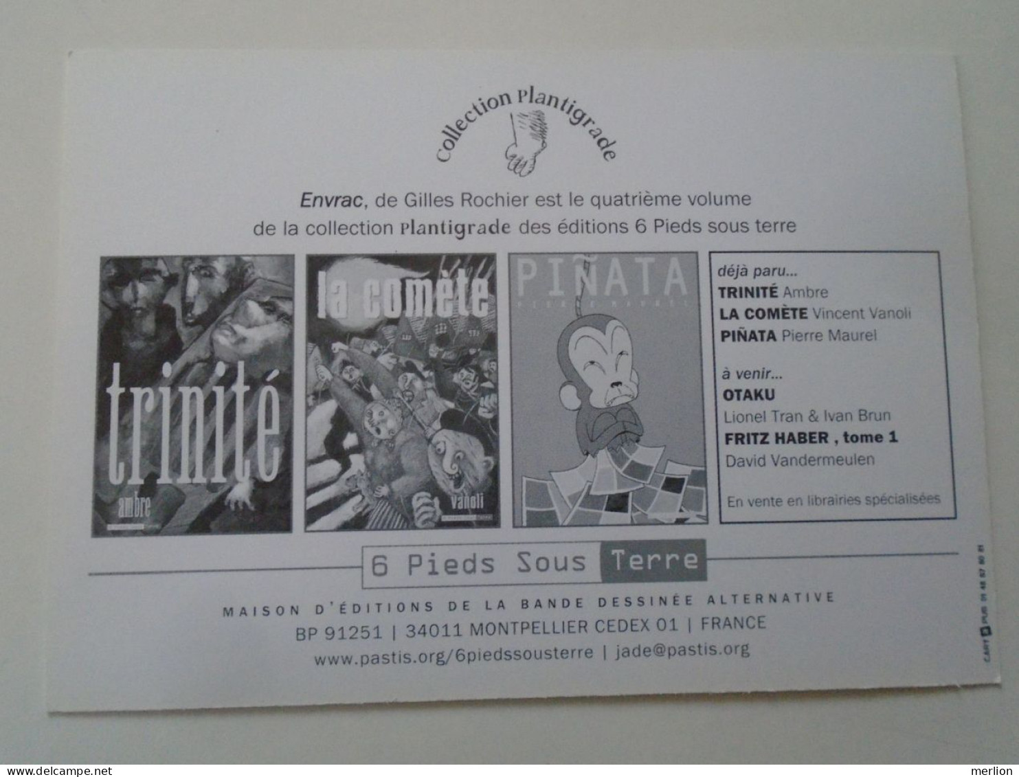 D203277    CPM -   édition "Carte à Pub" Envrac - Gilles Rochier (édition) 6 Pieds Sous Terre - Collection Plantigrade - Cómics