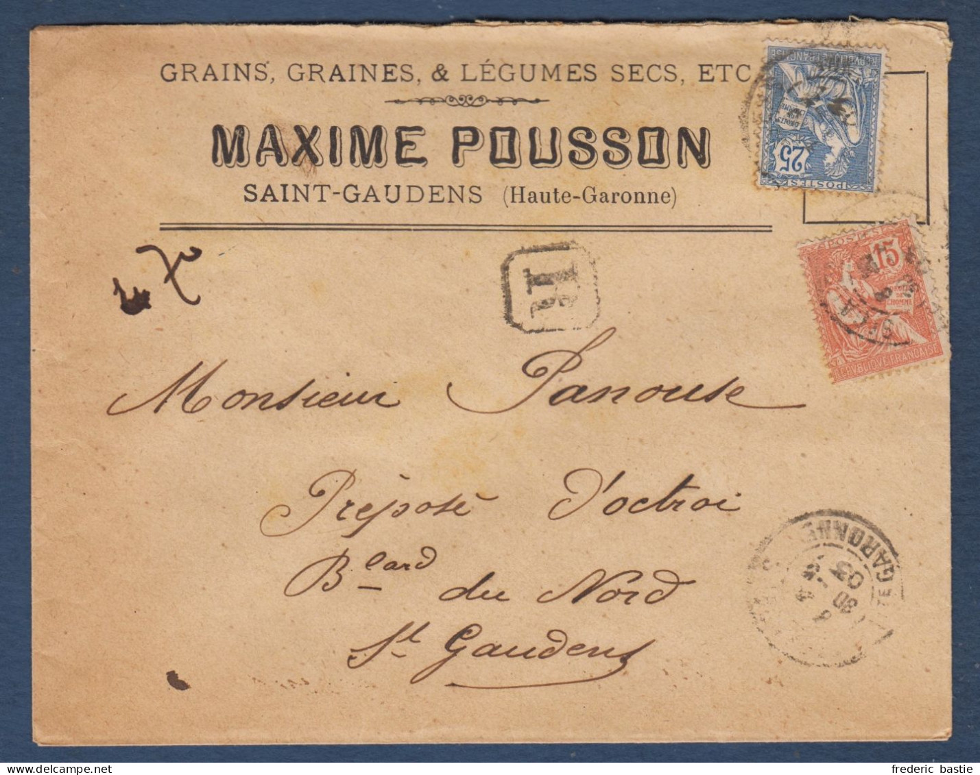 Enveloppe Recommandée De St Gaudens Avec Timbres Mouchon - 1877-1920: Semi-Moderne