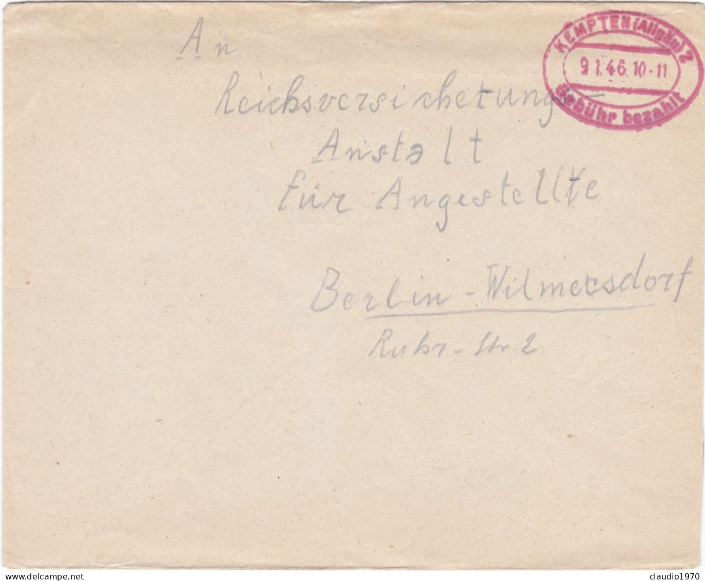 GERMANIA - STORIA POSTALE - BUSTA - 1946 - Sonstige & Ohne Zuordnung