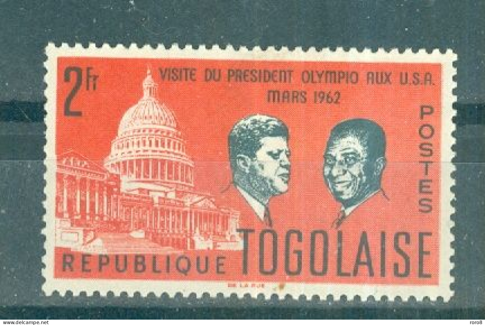 REPUBLIQUE DU TOGO - N°367 Sans Gomme - Voyage Aux Etats-Unis Du Président Sylvanus Olympio. - Togo (1960-...)