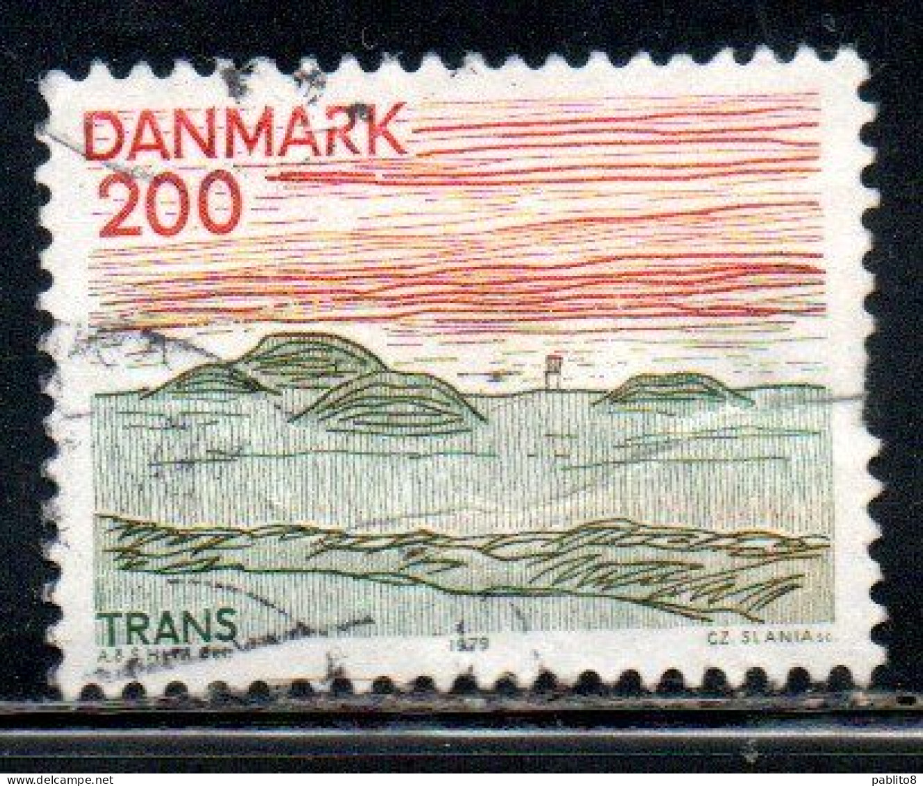 DANEMARK DANMARK DENMARK DANIMARCA 1979 LANDSCAPES NORTHEN JUTLAND TRANS 200o USED USATO OBLITERE' - Gebraucht