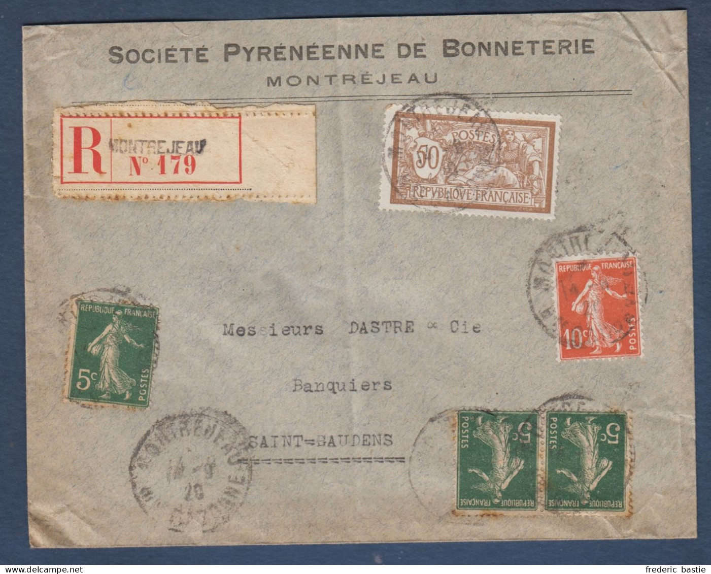 Haute Garonne - Enveloppe Recommandée De MONTREJEAU - 1877-1920: Semi Modern Period
