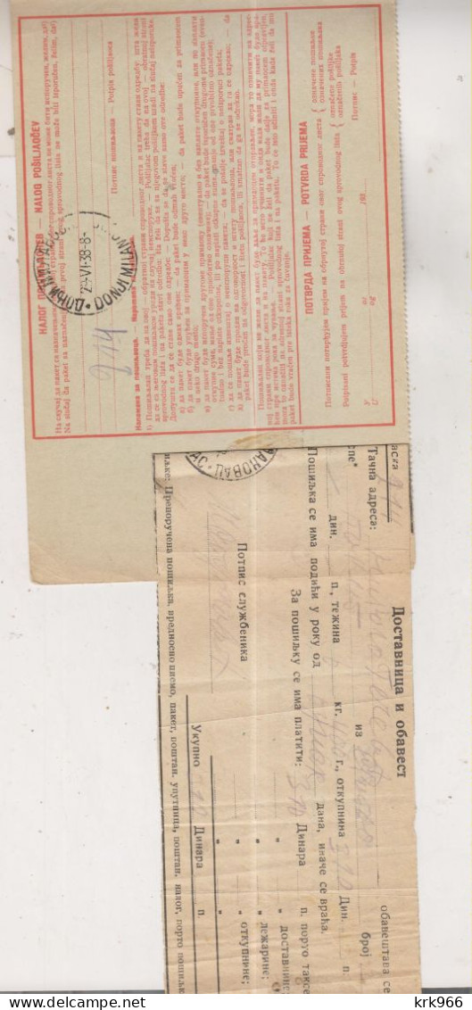 YUGOSLAVIA SKOPLJE 1938 Nice Parcel Card - Covers & Documents