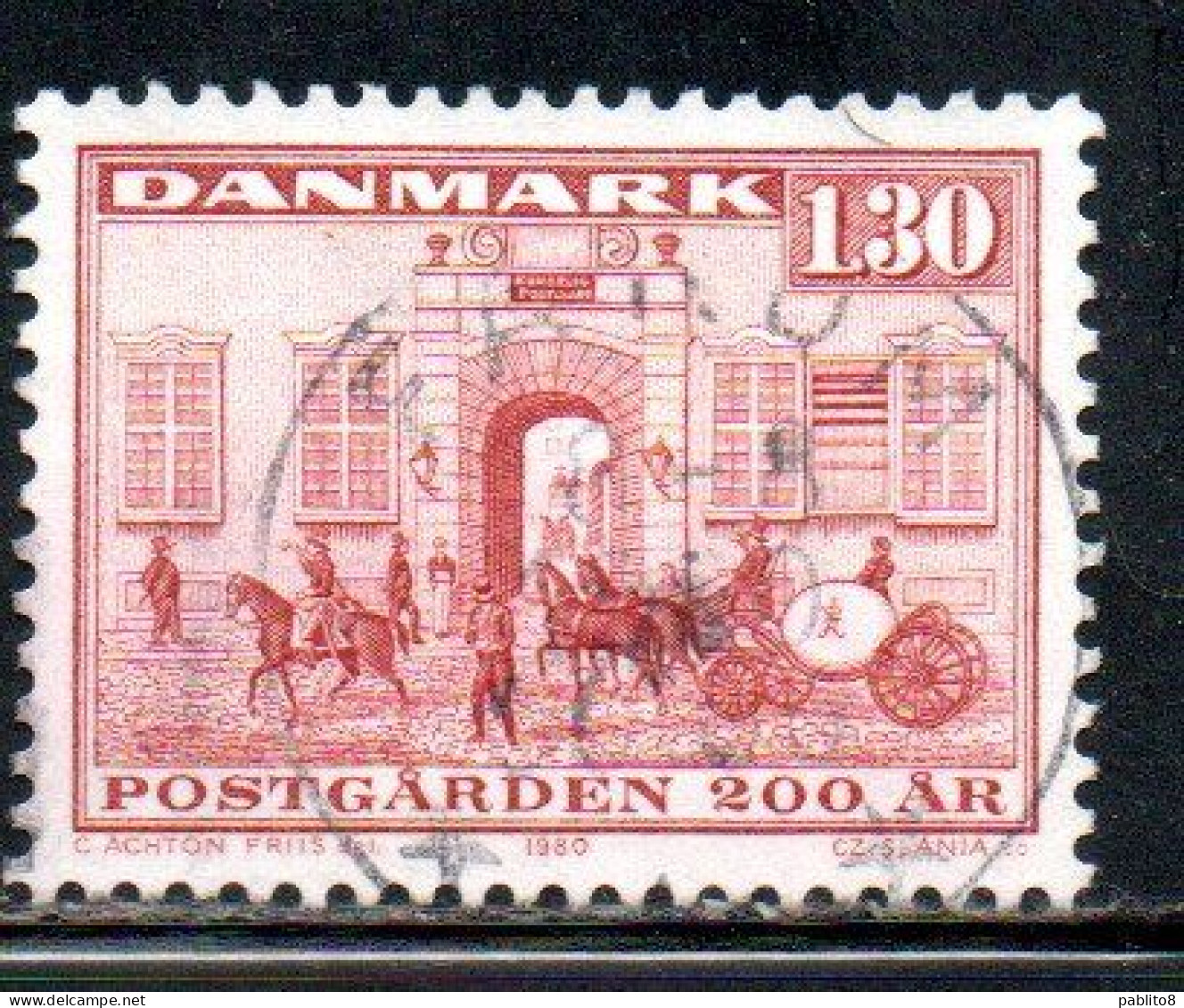 DANEMARK DANMARK DENMARK DANIMARCA 1979 NATIONAL POSTAL SERVICE ROYAL MAIL GUARDS' COPENHAGEN 130o USED USATO OBLITERE' - Oblitérés