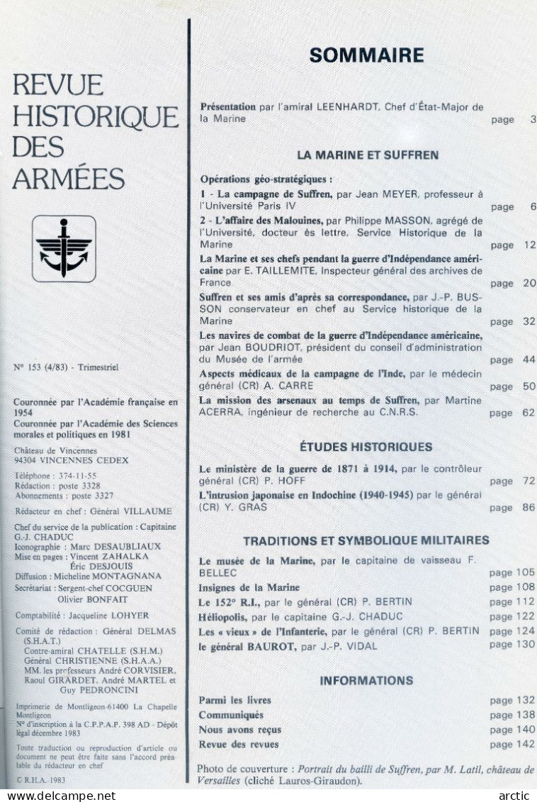 Revue Historique Des Armées  N° 4 1983 - Histoire