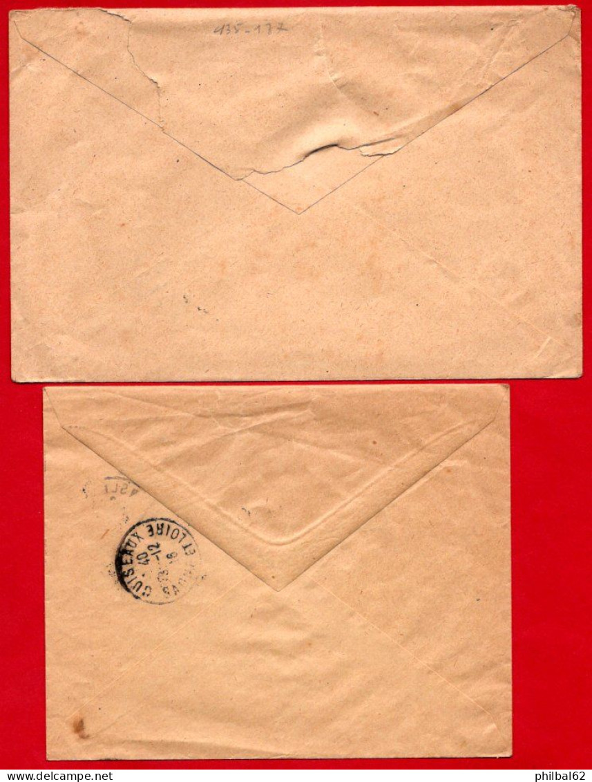 2 Lettres Affranchies Avec Des Semeuses. N° 135 Et 137 C. à Date Cuiseaux 1917 Et Lons Le Saunier 1916. - Lettres & Documents