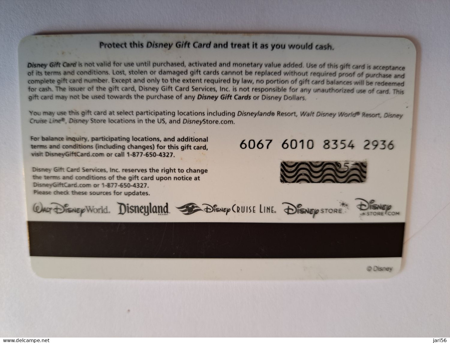 CADEAU   GIFT CARD  / DISNEY/ CINDERRELLA  /  GIFTCARD    / MAGSTRIPE     MINT CARD     ** 16671 ** - Gift Cards