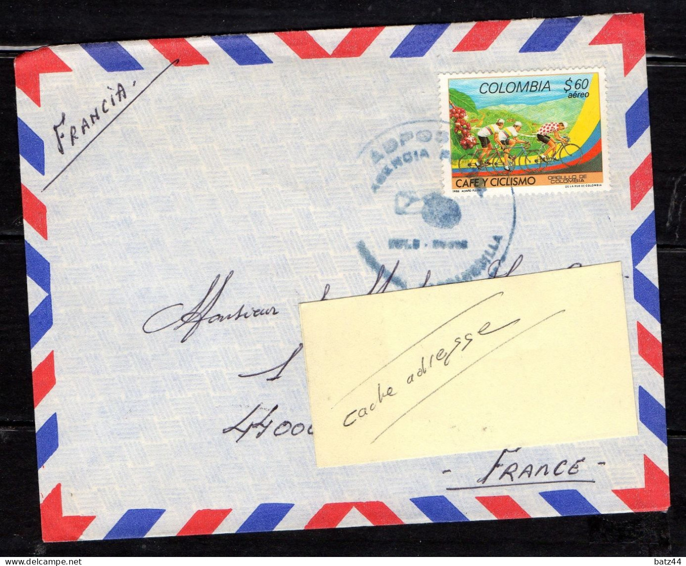 Colombie Colombia 2 Enveloppe Cover Letter Lettre Thème Timbres Cyclisme Et Musique - Colombia