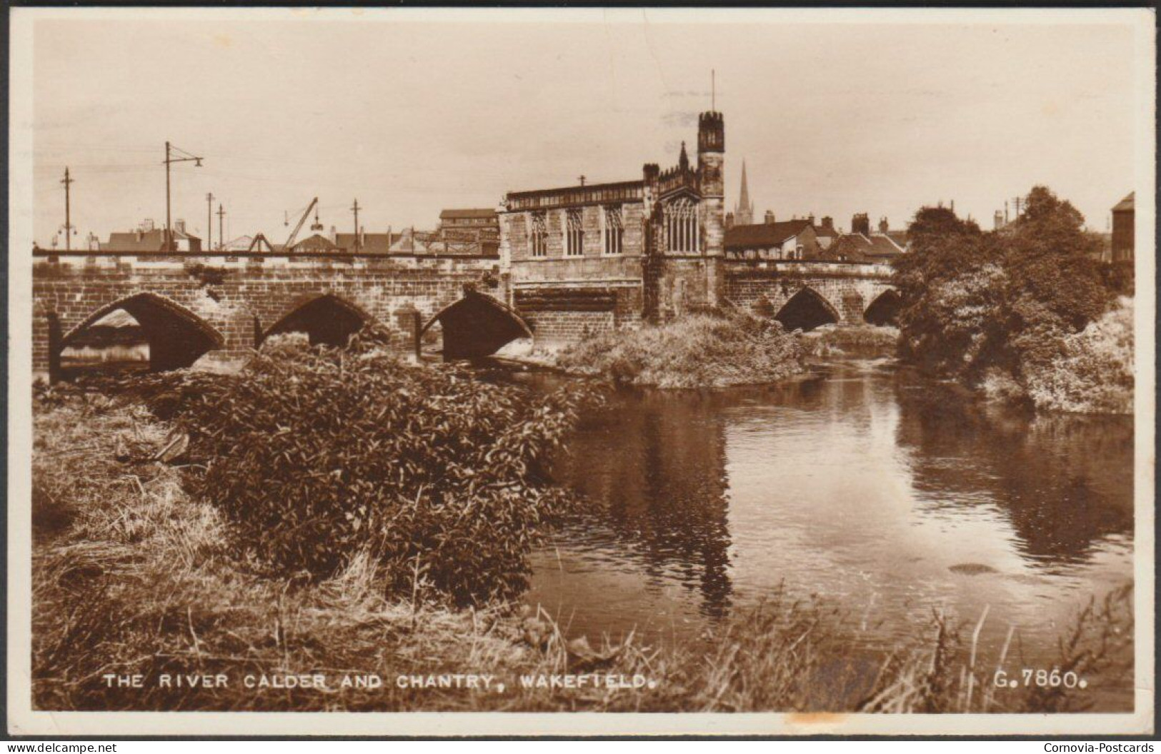 The River Calder And Chantry, Wakefield, Yorkshire, 1955 - Valentine's RP Postcard - Other & Unclassified