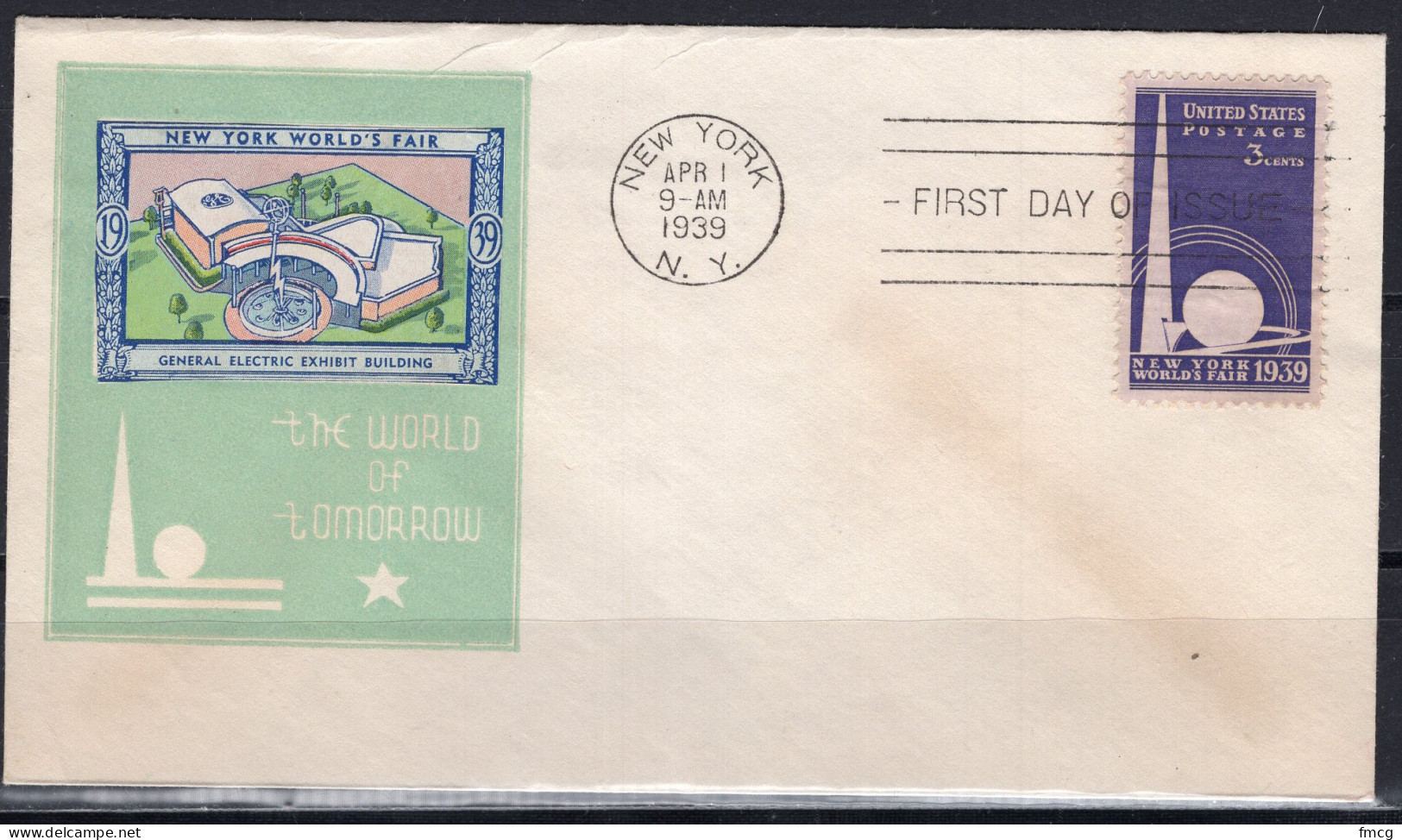 1939 Staehle First Day Cover - World's Fair - General Electric Pavilion - 1851-1940