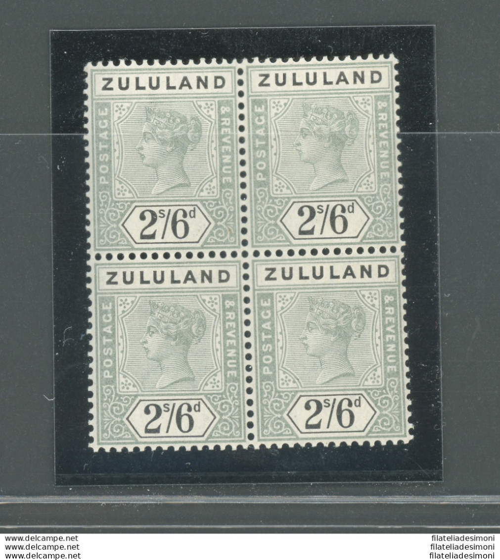 1894-96 Zululand - South Africa - Stanley Gibbons N. 26 - Blocco Di Quattro - 2 X MNH** - 2 X MLH* - Other & Unclassified