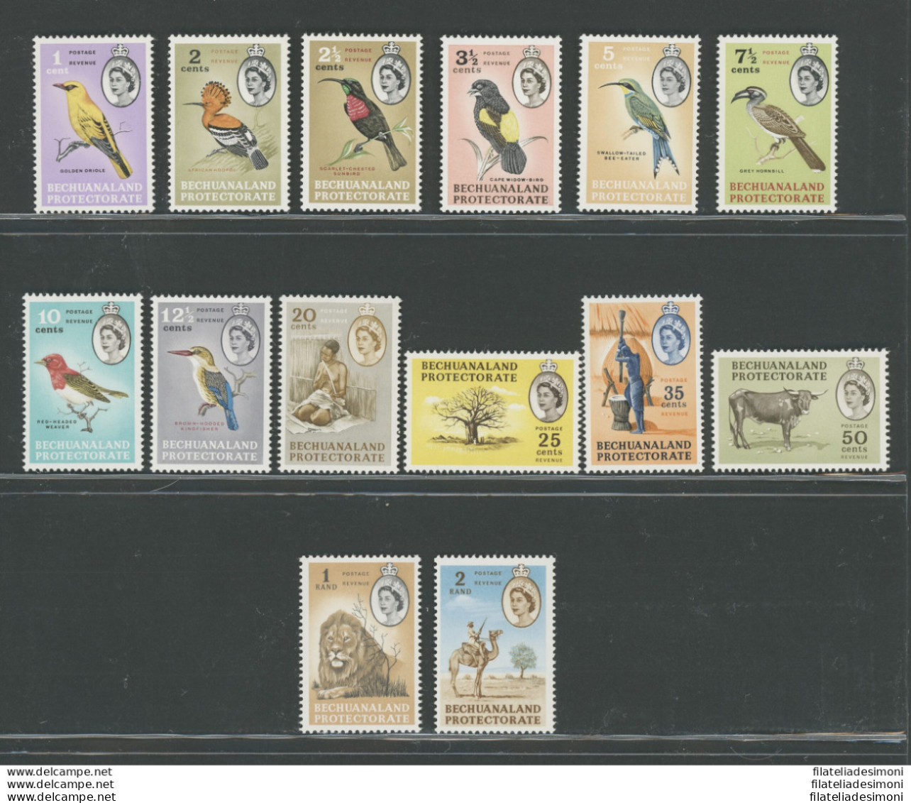 1961 Bechuanaland Protectorate, Stanley Gibbons N. 168-81, Animali, 14 Valori, Serie Completa - MNH** - Other & Unclassified