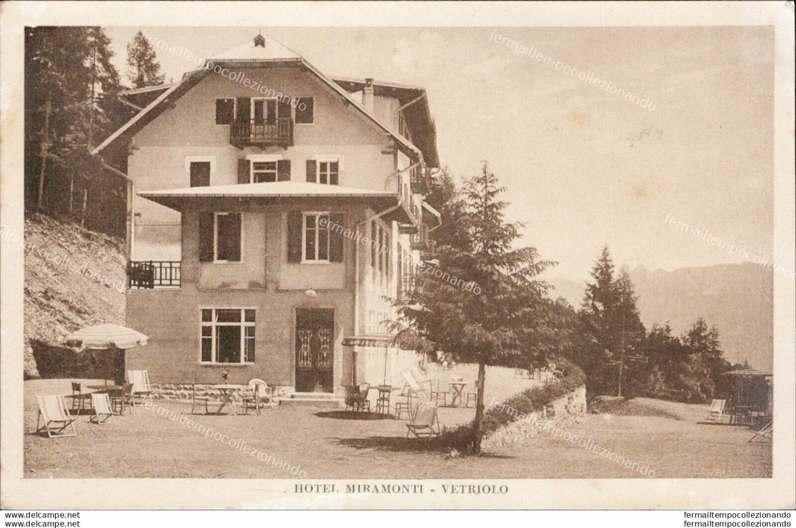 Ai274 Cartolina Vetriolo Hotel Miramonti 1938 Provincia Di Trento - Trento