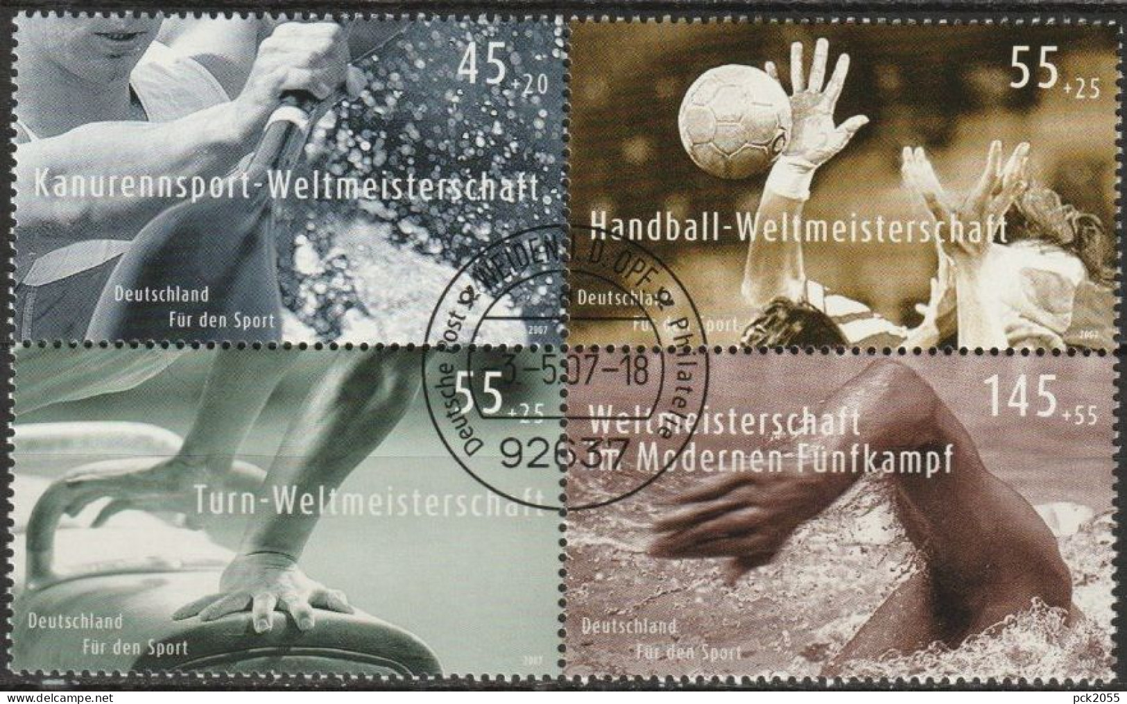 BRD 2007 Mi-Nr. Aus Block 70 4er Block 2578+2585-87o Gest. EST. Weiden 40 Jahre Deutsche Sporthilfe ( EK26/1 ) - Used Stamps