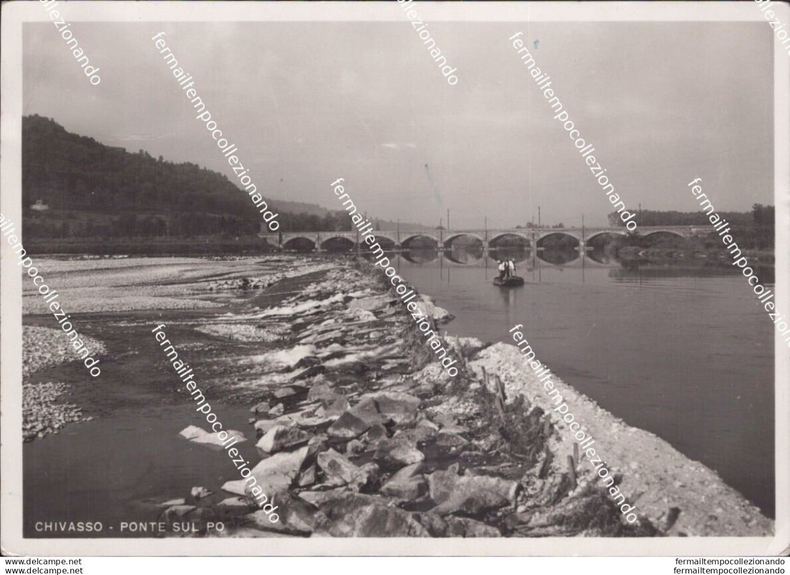 Cm632 Cartolina Chivasso Ponte Sul Po Provincia Di  Torino Piemonte - Other & Unclassified