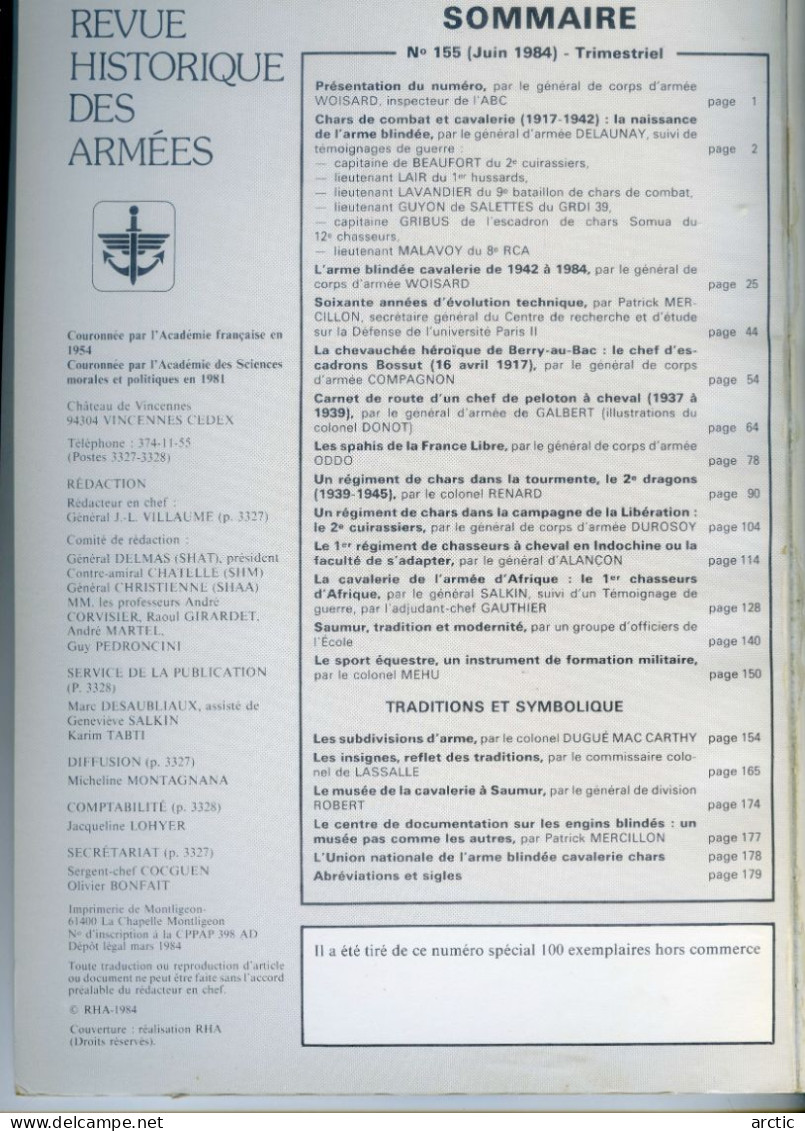 Revue Historique Des Armées  Numéro Spécial N)  2 1984 - Histoire