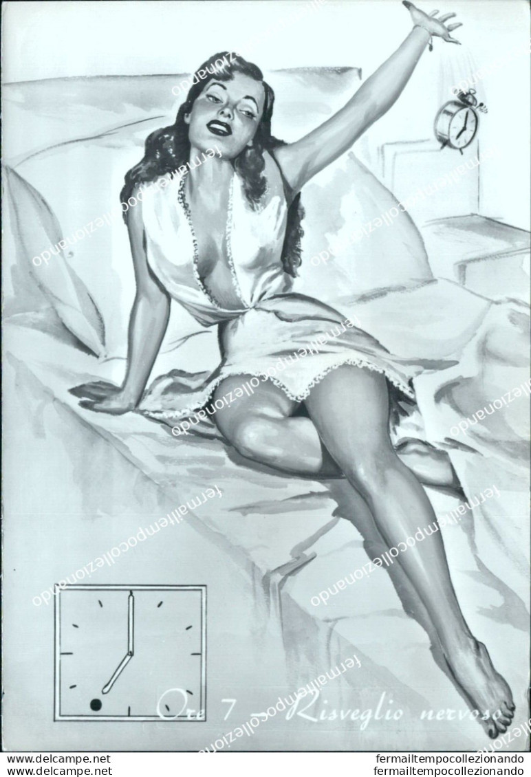 Cc313 Cartolina  Pin Up Ragazza Risveglio Nervoso - Unclassified